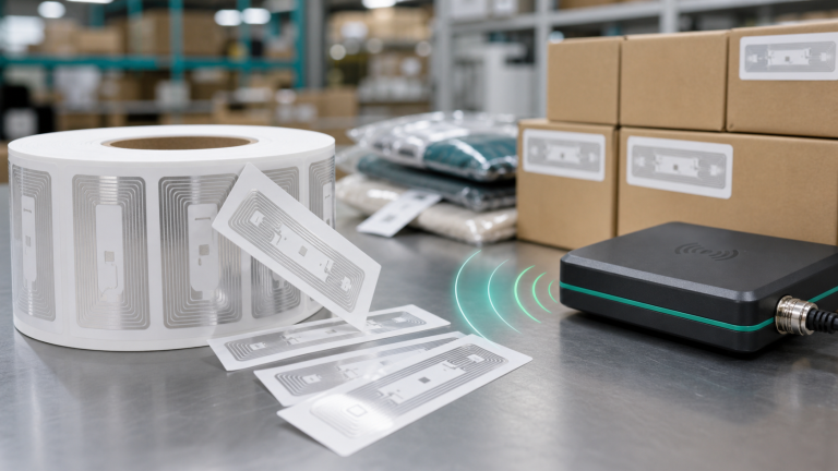 rfid labels how they work with UHF RFID reader and smart label inlays